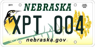 NE license plate XPT004