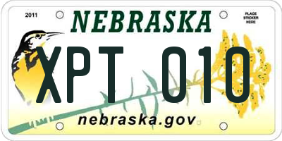 NE license plate XPT010