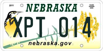 NE license plate XPT014