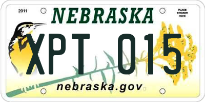 NE license plate XPT015