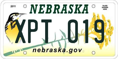 NE license plate XPT019