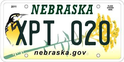 NE license plate XPT020