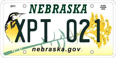 NE license plate XPT021