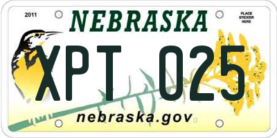 NE license plate XPT025