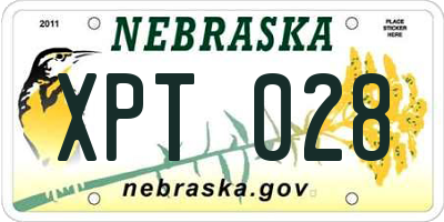 NE license plate XPT028