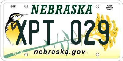 NE license plate XPT029