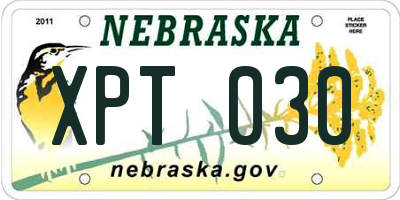 NE license plate XPT030