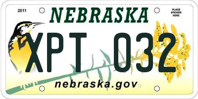 NE license plate XPT032