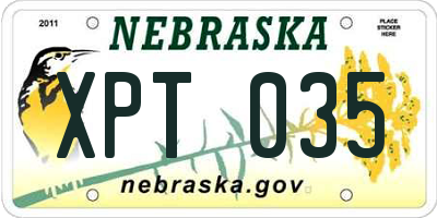 NE license plate XPT035