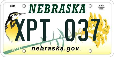 NE license plate XPT037