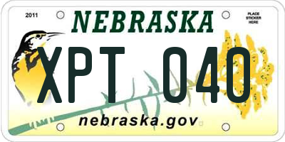 NE license plate XPT040