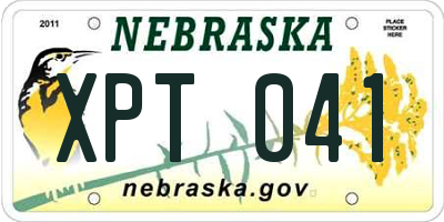 NE license plate XPT041