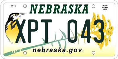 NE license plate XPT043