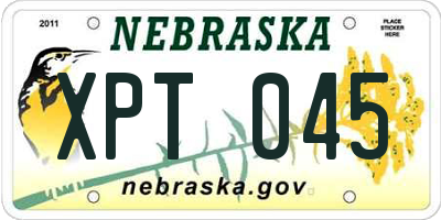NE license plate XPT045