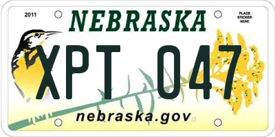 NE license plate XPT047