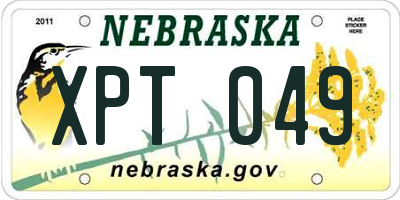 NE license plate XPT049