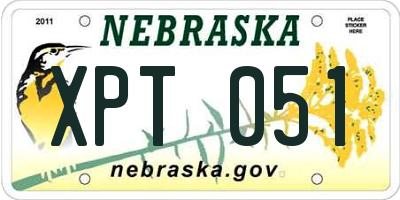 NE license plate XPT051