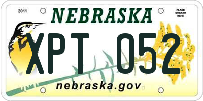 NE license plate XPT052