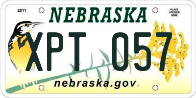 NE license plate XPT057