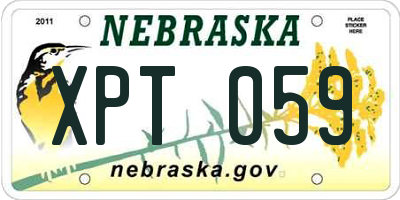 NE license plate XPT059