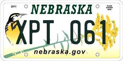 NE license plate XPT061