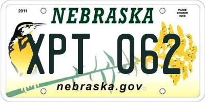 NE license plate XPT062