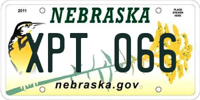 NE license plate XPT066