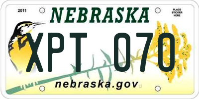 NE license plate XPT070