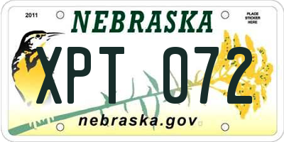 NE license plate XPT072