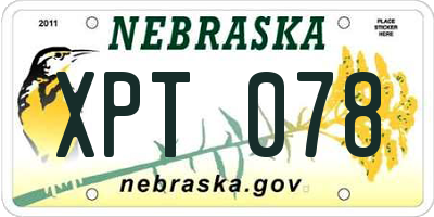 NE license plate XPT078