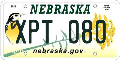 NE license plate XPT080