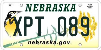 NE license plate XPT089