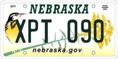 NE license plate XPT090