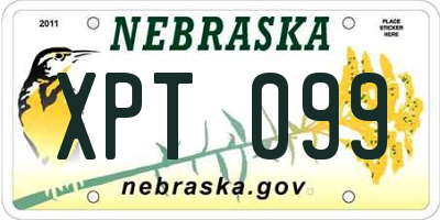 NE license plate XPT099
