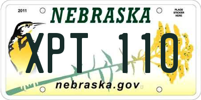 NE license plate XPT110