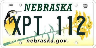 NE license plate XPT112