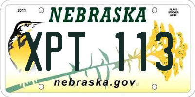 NE license plate XPT113
