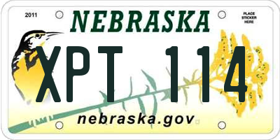 NE license plate XPT114