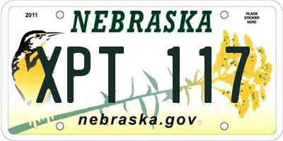 NE license plate XPT117