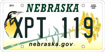 NE license plate XPT119