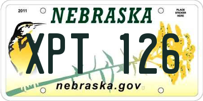 NE license plate XPT126