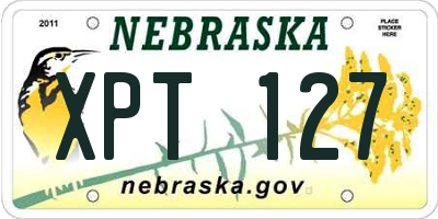 NE license plate XPT127