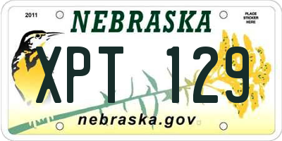NE license plate XPT129