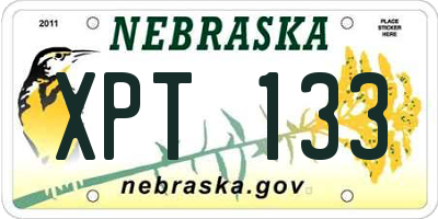 NE license plate XPT133