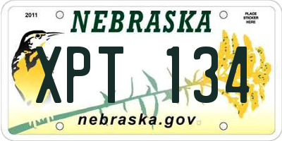 NE license plate XPT134