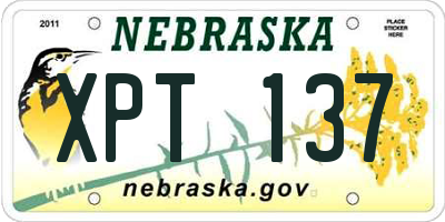 NE license plate XPT137