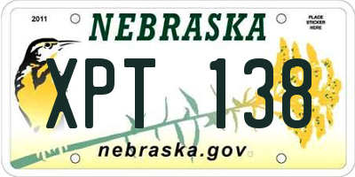 NE license plate XPT138