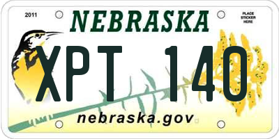 NE license plate XPT140