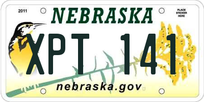 NE license plate XPT141