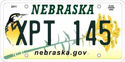 NE license plate XPT145